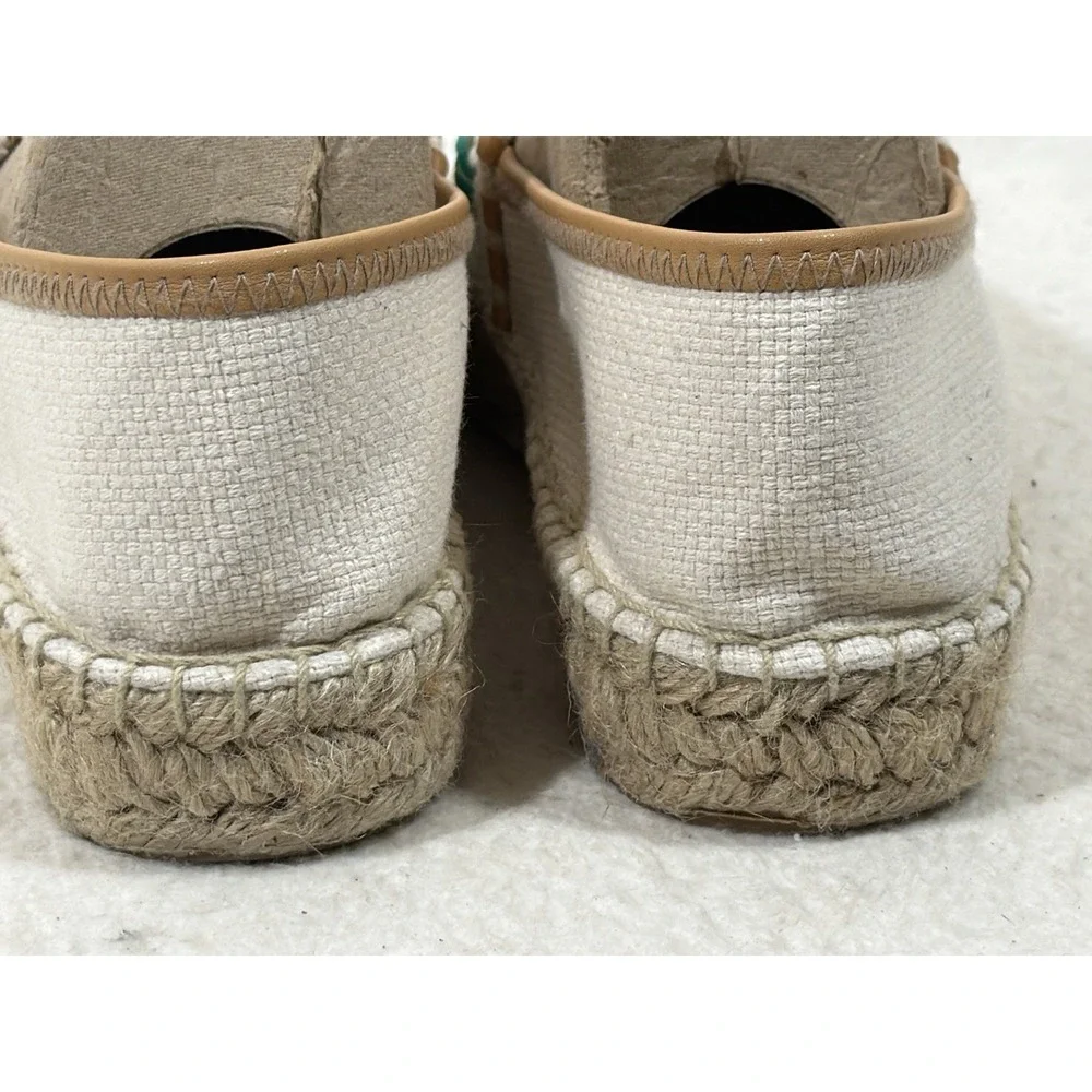 Jack Rogers Womens Size 9 Floral Canvas Platform Espadrilles Boho Coastal